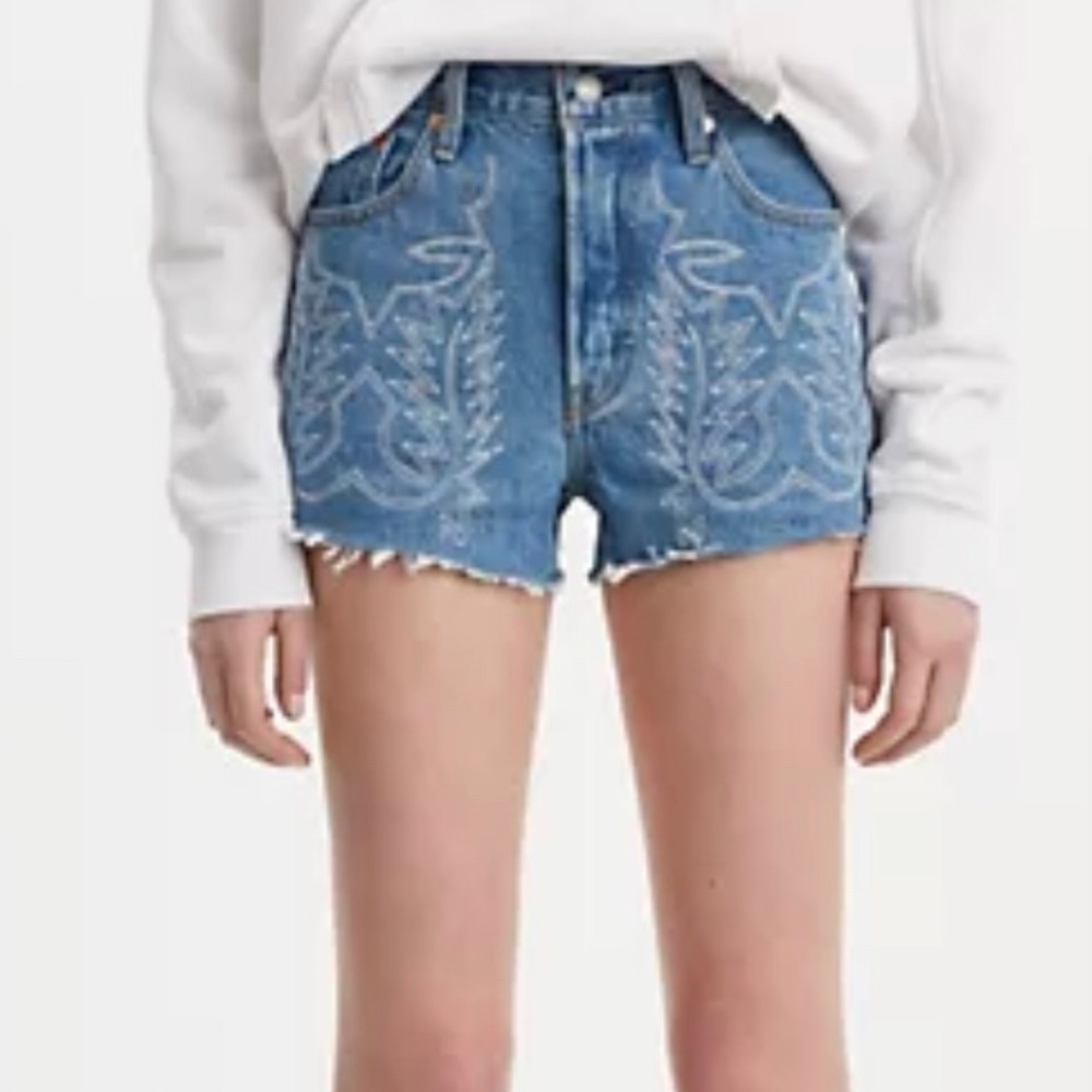 Levi’s Embroidered Jean Shorts